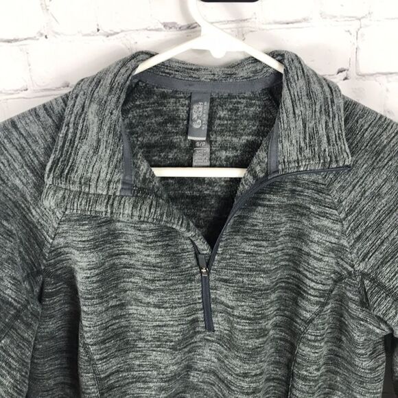 Mountain Hardwear charcoal Heather fleece 1/4 zip pullover sweatshirt small EUC - Picture 3 of 5